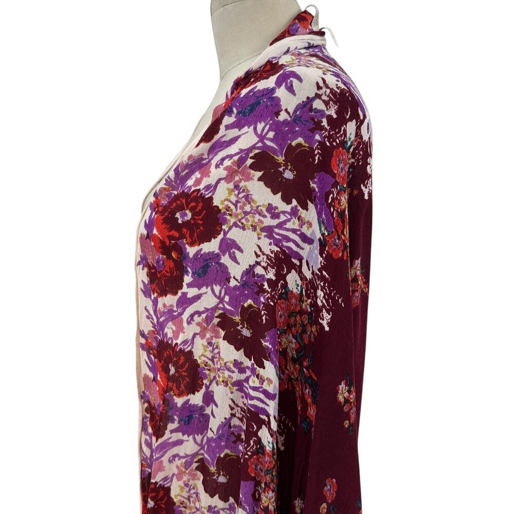 Free People Bali Wrapped In Blooms Shawl Kimono Wrap Berry Combo One‎ Size - Picture 6 of 12